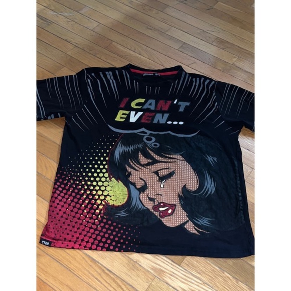 Contender XL T Shirt Black Graphic Novelty I Can't Even Comic Book Tee - Picture 2 of 8